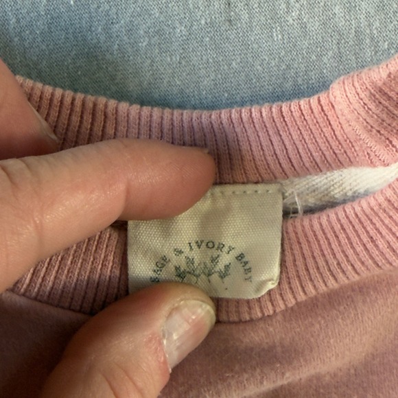 Sage + Ivory Baby Sweatshirt & Sweatpants Set 2T Light Pink Outfit - Picture 10 of 13